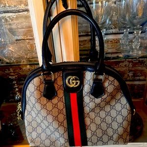 GUCCI GG SUPREME OPHIDIA DOME HANDBAG